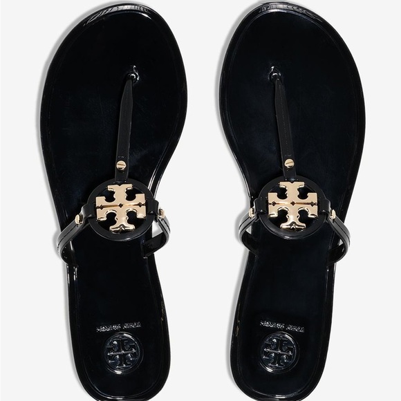 Tory Burch Black and Gold jelly Sandals - Picture 2 of 11